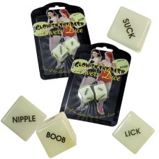 Игральные кубики для эротической игры Glow in the Dark Love Dice