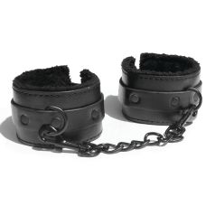 Кайдани для рук чорні Sex and Mischief Shadow Fur Handcuffs