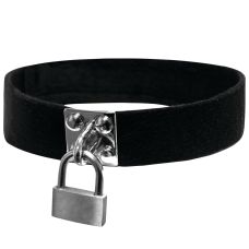 Чокер БДСМ с навесным замком и кольцом для поводка Sex And Mischief - Lock & Key Collar