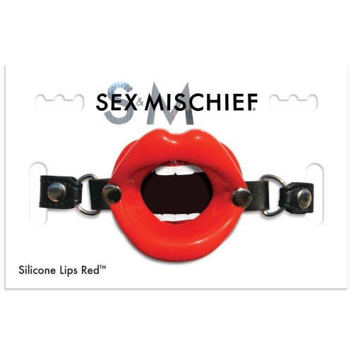 Кляп для рта для орального секса Sex And Mischief Silicone Lips Red