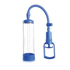 Вакуумная помпа для увеличения пениса с ручным насосом Men Powerup синяя