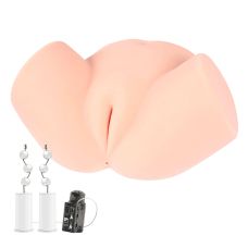 Мастурбатор полуторс Анус и Вагина с вибрацией и массажем телесного цвета Kokos Samanda 2WayPlus