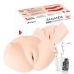Мастурбатор полуторс Анус и Вагина с вибрацией и массажем телесного цвета Kokos Samanda 2WayPlus