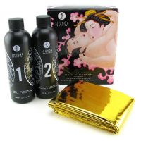 Гель для массажа возбуждающий аромат Клубничное игристое вино Shunga ORIENTAL BODY-TO-BODY 2 x 225 мл с простыню в комплекте Гель для массажа возбуждающий аромат Клубничное игристое вино Shunga ORIENTAL BODY-TO-BODY 2 x 225 мл с простыню в комплекте