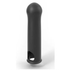 Подовжуюча закрита насадка на член + 3,8 см з ефектом ерекційного кільця чорна Dorcel