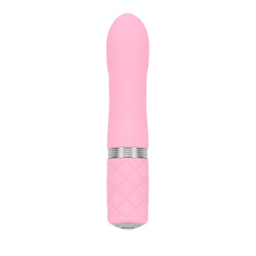 Роскошный вибратор вагинальный и для клитора с гибкой головкой PILLOW TALK - Flirty Pink с кристаллом Сваровски