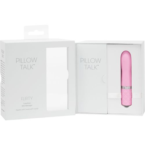 Роскошный вибратор вагинальный и для клитора с гибкой головкой PILLOW TALK - Flirty Pink с кристаллом Сваровски