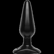 Анальна пробка вінілова з гнучкою ніжкою Doc Johnson Smooth Classic Medium-Black L 12,1 см d 3,8 см