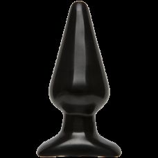 Анальна пробка вінілова з гнучкою ніжкою Doc Johnson Smooth Classic Large-Black L 12,7 см d 5,7 см