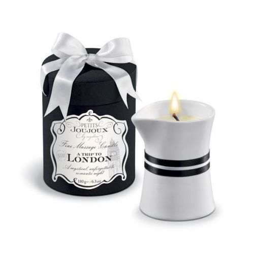 Свеча для массажа с запахом мужского парфюма Petits Joujoux London Rhubarb Cassis and Ambra 190 г