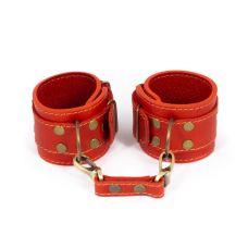Кайдани для фіксації рук з натуральної шкіри Lovecraft червоні