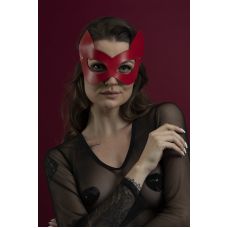 Маска кошки кожаная Feral Feelings красная для БДСМ