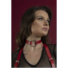 Чокер с кольцом кожаный Feral Feelings O-Ring Collar красный