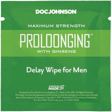 Пролонгуюча серветка з екстрактом женьшеню Doc Johnson Delay Wipe For Men