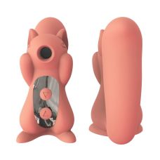 Вакуумний стимулятор-Білочка для клітора з вібрацією Помаранчевий KissToy Miss UU