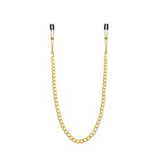 Тонкие зажимы для сосков с цепочкой золото/черный Feral Feelings