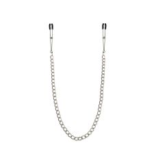 Тонкие зажимы для сосков с цепочкой серебро/черный Feral Feelings