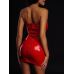 Сексуальное платье лакированное красное Соблазнительница Марго XS/S молния на всю длину сзади