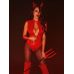 Эротический комбидресс лакированный красный Дерзкая Стелла M молния на все тело