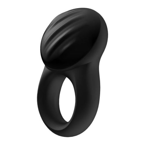 Эрекционное смарт виброкольцо для пениса черное Satisfyer Signet Ring