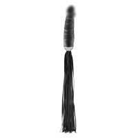 Флогер з ручкою-ділдо 15/3, 1 см для БДСМ Чорний Fetish Tentation Whip with Dildo Handle