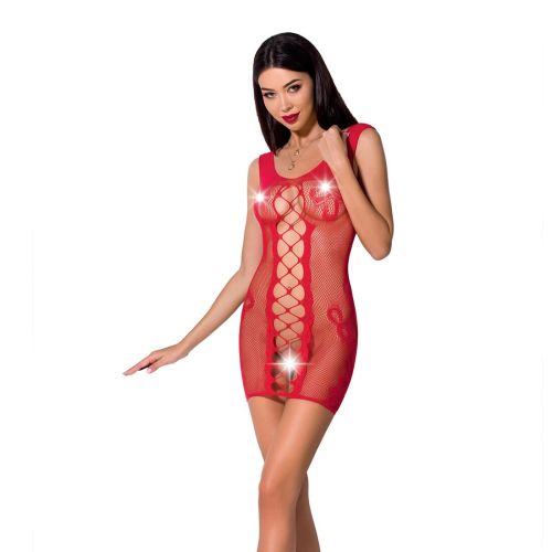 Откровенное платье-сетка красное Passion BS073