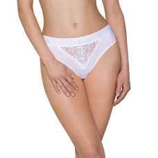 Трусики з широкою резинкою і мереживом білі passion PS001 PANTIES Size L