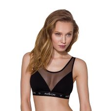 Топ з прозорою вставкою чорний passion PS002 TOP size XL