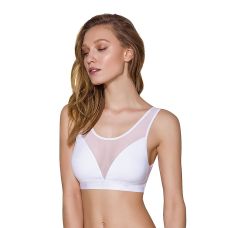 Топ з прозорою вставкою білий passion PS002 TOP size L