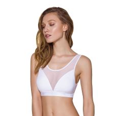 Топ с прозрачной вставкой белый Passion PS002 TOP size M