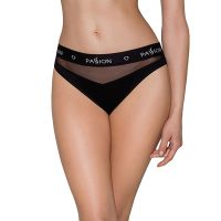 Трусики с прозрачной вставкой чёрные Passion PS006 PANTIES size XL