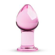 Розовая анальная пробка из стекла с функцией нагревания Gildo Pink Glass Buttplug No 27