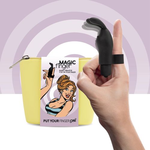 Вибратор на палец для стимуляции клитора чёрный FeelzToys Magic Finger Vibrator