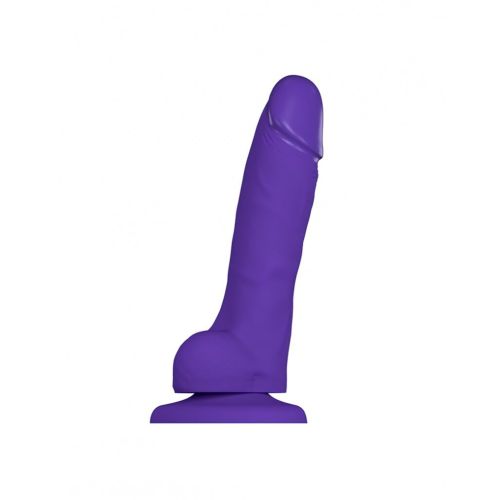 Реалистичный 13/3,6 см фаллоимитатор на присоске + насадка-страпон для трусиков фиолетовый Strap-On-Me размер S