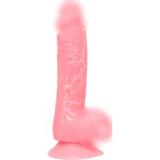 Светящийся 14/3,8 см в темноте фаллоимитатор силоконовый на присоске розовый ADDICTION - BRANDON 19 см
