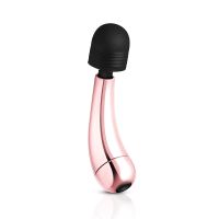 Мини вибромассажер микрофон для клитора розовое золото Nouveau Mini Curve Massager