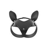 Маска кошки для ролевых игр черная кожаная Fetish Tentation Adjustable Catwoman Diamond Mask