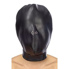 Капюшон-маска закрытая черная для БДСМ Fetish Tentation Closed BDSM hood in leatherette