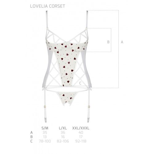 Корсет эротический белый LOVELIA CORSET L/XL Passion