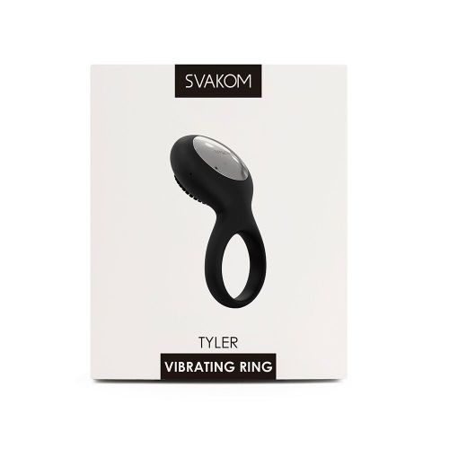 Эрекционное кольцо с вибрацией для стимуляции клитора черное Svakom (Сваком) Tyler