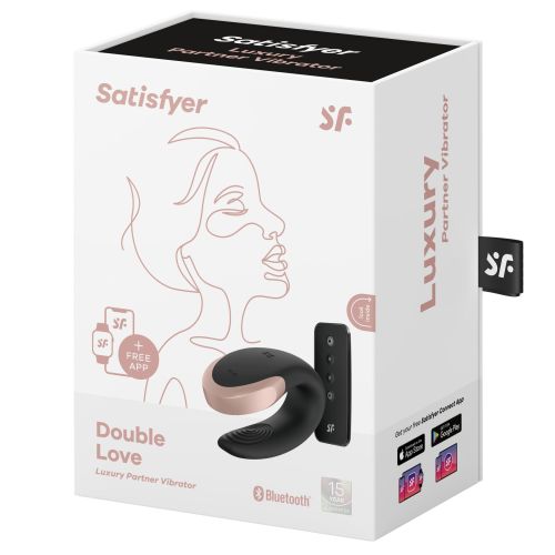 Смарт-вибратор 7,5/3 см для пар Satisfyer Double Love (Black) с пультом Сатисфаер