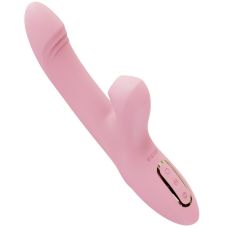 Вибратор кролик с вращением ствола и вакуумной стимуляцией розовый KisToy Katy Max