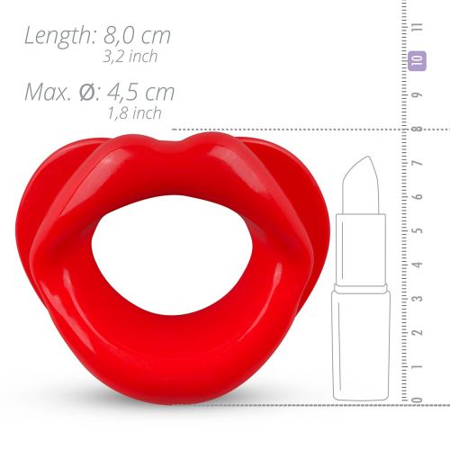 Силиконовая капа-расширитель для рта в форме губ / капа-губы XOXO Blow Me A Kiss Mouth Gag - Red