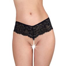 Сексуальні жіночі трусики Art Of Sex Fabiana з перлами чорні, розмір XS-M