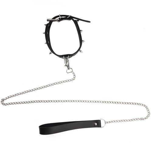 Ошейник с шипами и поводком для людей Art of Sex Collar Spikes and Leash