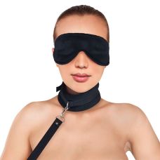 Набір нашийник з повідцем і маска чорний Art of Sex Soft Touch Light