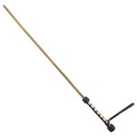 Трость бамбуковая шлепалка для телесных наказаний 75 см рукоятка натуральная кожа черно-золотая