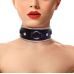 Ошейник для людей из натуральной кожи со стразами и кольцом Art of Sex Collar Ring