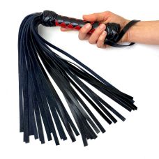 Флоггер батіг маленький мартінет 30 хвостів по 35 см Колір Чорно-червоний