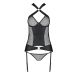 Сетчатый комплект корсет с халтером, съемные подвязки и трусики Amanda Corset черный L/XL Passion Сетчатый комплект корсет с халтером, съемные подвязки и трусики Amanda Corset черный L/XL Passion